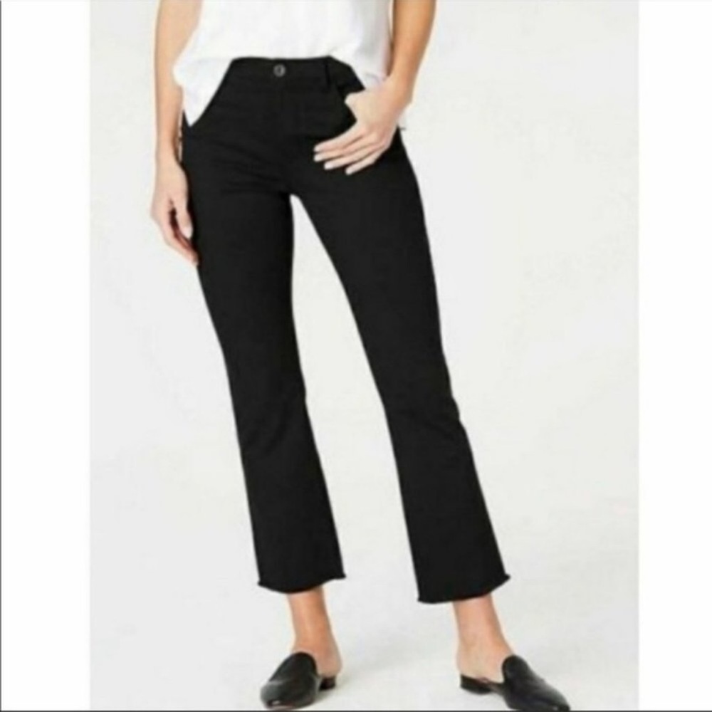 J.Jill kick flare black denim raw hem